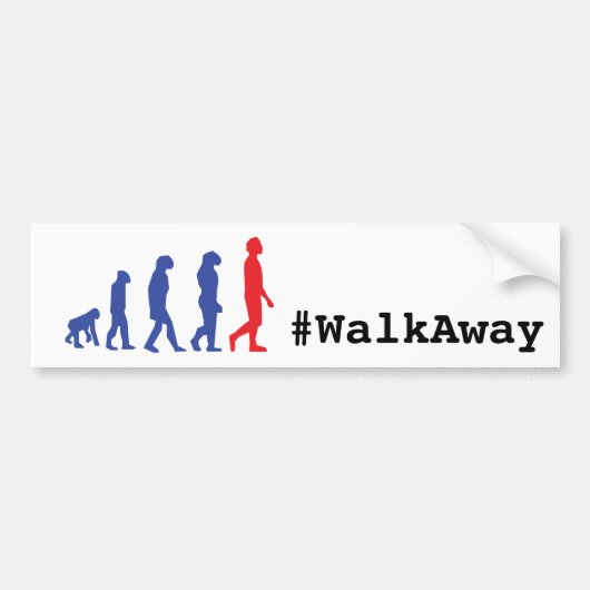 Hashtag WalkAway Beweging Conservatieve Evolutie Bumpersticker (Voorkant)