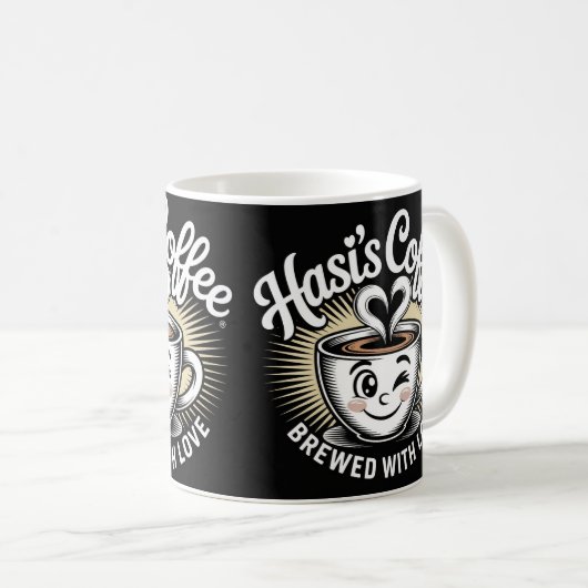 Hasi’s Coffee Cute Smiling Cup Mug  Koffiemok (Voorkant rechts)