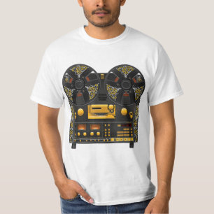 Haspel aan haspeltaperecorder met  rol t-shirt