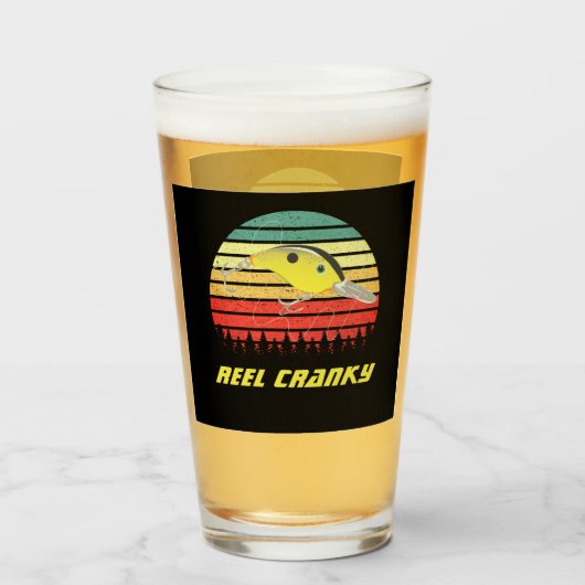 Haspel Chagrijnig Grappige Baars Vissen Crankbait Glas (Voorkant gevuld)