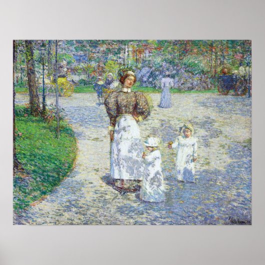 Hassam - Lente in Central Park 1908 Poster (Voorkant)