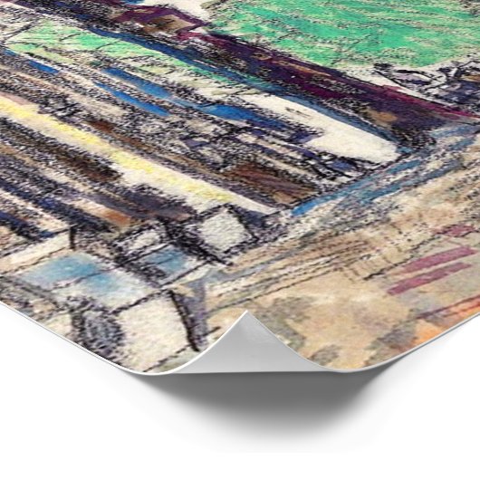 Hassam - Mount Vernon St Boston 1919 Poster (Hoek)