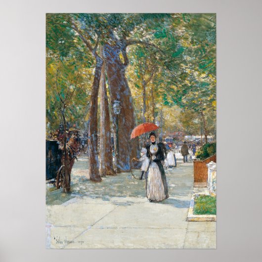 Hassam - Vijfde in Washington Sq New York 1891 Poster (Voorkant)