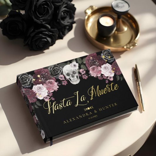 Hasta La Muerte Aquarelle Crâne Mariage gothique