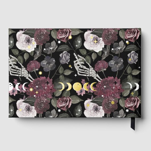 Hasta La Muerte Waterverf Schedel Gotische bruilof Gastenboek (Achterkant)