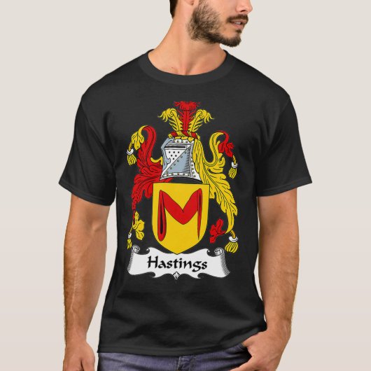 Hastings Coat of Arms Family Crest T-shirt (Voorkant)