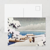 Hasui Kawase Snow at Hashidate (Yuki no hashidate) Briefkaart (Voorkant / Achterkant)