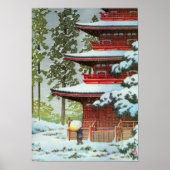 Hasui Kawase Winter Scene Poster (Voorkant)