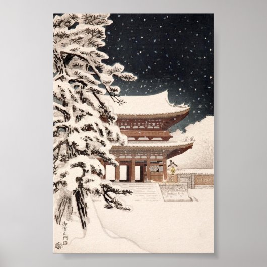 Hasui Kawase Winter Scenery Poster Print (Voorkant)