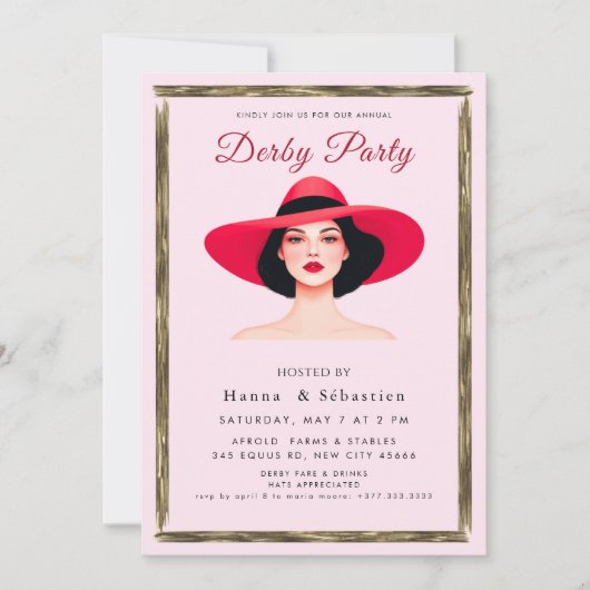 Hat Derby Party Invitation (Devant)