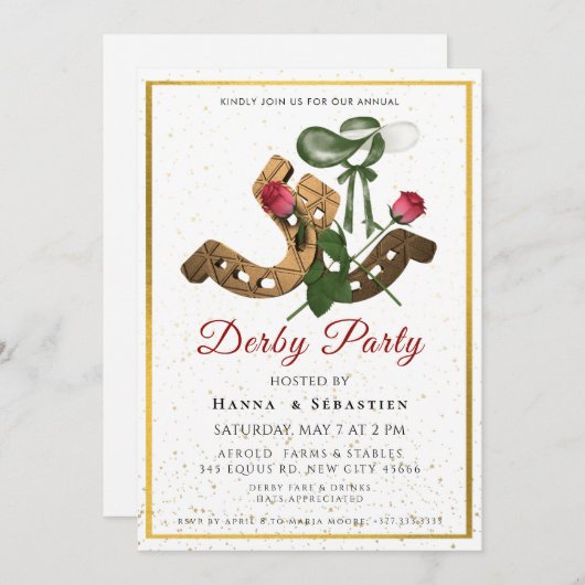 Hat Derby Party Invitation (Devant / Derrière)