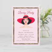 Hat Derby Party Invitation Kaart (Staand voorkant)