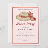 Hat Derby Party Invitation Kaart (Voorkant)
