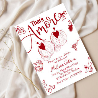 hat’s Amore Bridal Shower Invitation, Italian Them Kaart