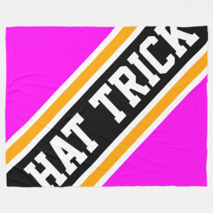 HAT TRICK Helder Roze Oranje Zwart Hockey Strepen Fleece Deken