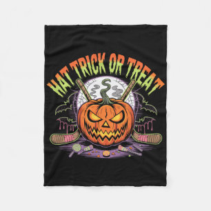 Hat Trick Of Behandeling IJshockey Halloween Pret Fleece Deken