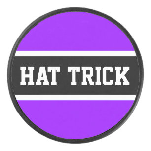 HAT TRICK Sportief Pret Paars Wit Zwart Strepen Hockey Puck