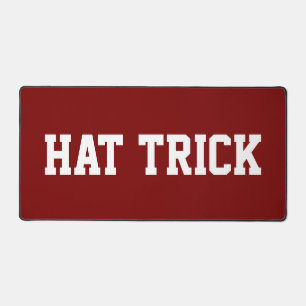 HAT TRICK Sportief Wit Hockey Tekst Op Diep Rood Bureaumat