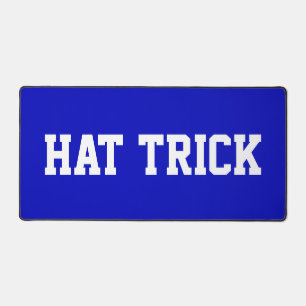 HAT TRICK Sporty Blanc Texte Hockey Sur Royal Bleu