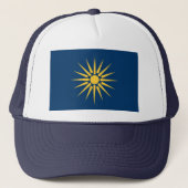 Hat with Flag of Macedonia, Greece Trucker Pet (Voorkant)