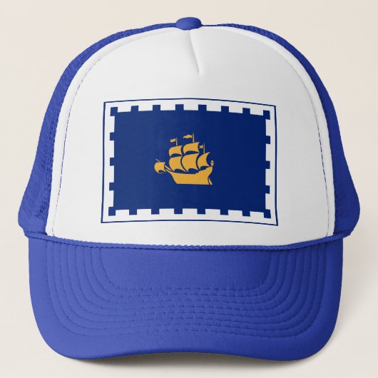 Hat with Flag of Quebec City, Canada Trucker Pet (Voorkant)