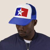 Hat with Flag of San Antonio, Texas, VS Trucker Pet (In situ)