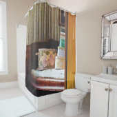 Hatboxes Seen Through an Open Door Douchegordijn (In situ)