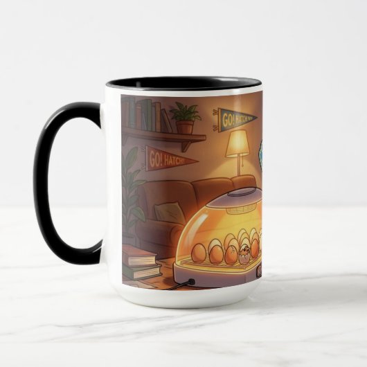 Hatch Day Mug – Egg Watch Coffee Cup  (Gauche)
