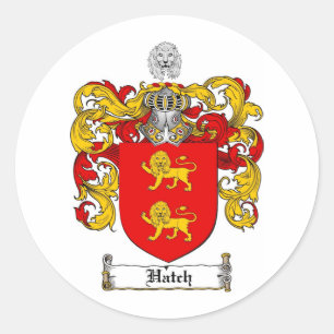 HATCH FAMILY CREST - HATCH WAPEN RONDE STICKER