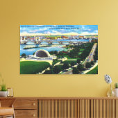 Hatch Memorial Band Shell, Charles River Canvas Afdruk (Insitu (Woonkamer))