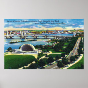 Hatch Memorial Band Shell, Charles River Poster