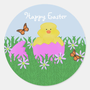 Hatching Baby Duck Happy Easter Stickers