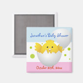 Hatching Chick Baby shower Magnet Magneet (Voorkant / Achterkant)