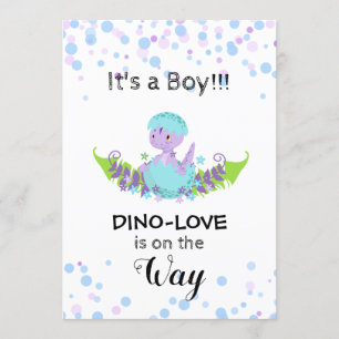 *~* Hatching Dinosaur Baby Boy Shower Invitation Kaart