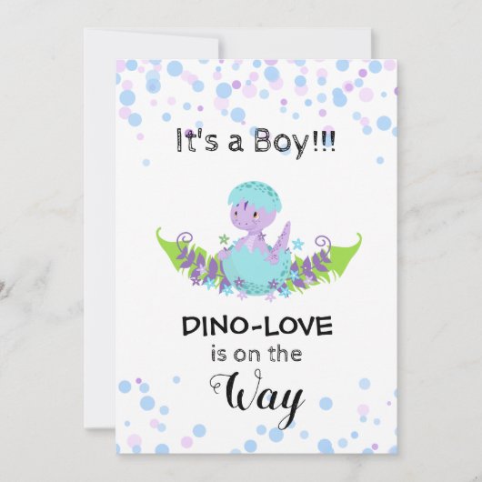 *~* Hatching Dinosaur Baby Boy Shoy Invitation (Devant)