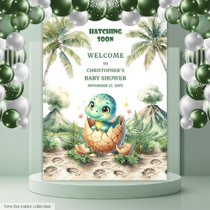 Hatching Soon Baby shower Tapestry Schattige Dino Wandkleed