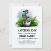 Hatching Soon Dinosaur Baby Shower Invitation (Devant)