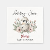 Hatching Soon Rustic Baby Chick Baby shower Servet (Voorkant)