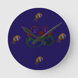 Hatchlings with Rainbow Colored Floral Ronde Klok