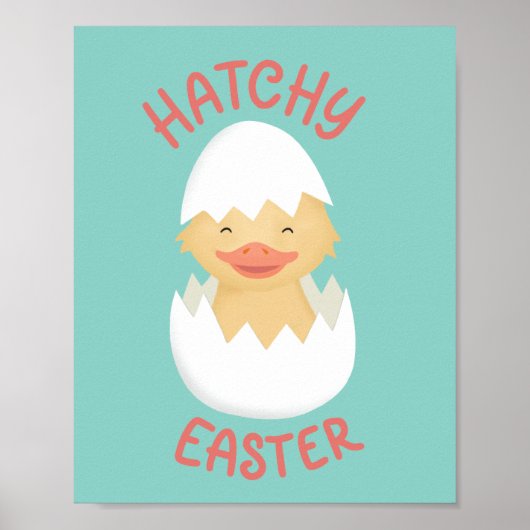 Hatchy Easter schattig broedkuiken Poster (Voorkant)