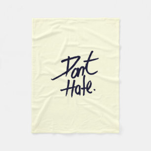 Hate Black Typography Quote niet Fleece Deken