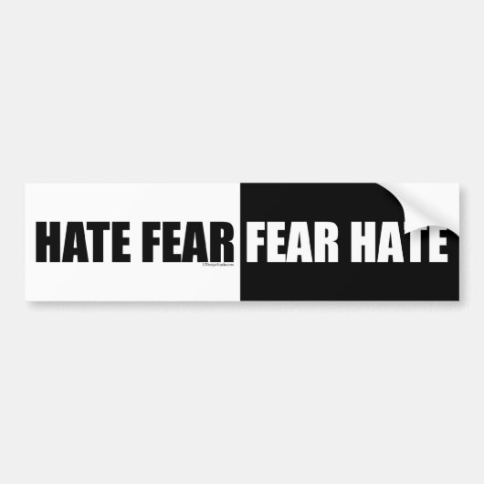 Hate Fear/Fear Hate - Bumpersticker (Voorkant)