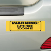 Hate Free Zone 2 Bumpersticker (Op auto)