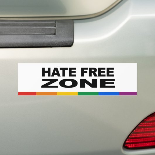 Hate Free Zone 2 Bumpersticker (Op auto)