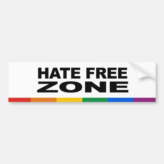 Hate Free Zone 2 Bumpersticker (Voorkant)