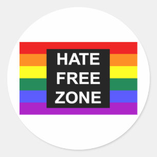 Hate Free Zone Ronde Sticker