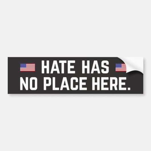 Hate heeft hier geen plaats bumpersticker (Voorkant)