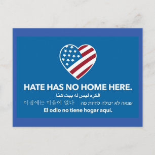 Hate heeft hier geen thuis. Briefkaart