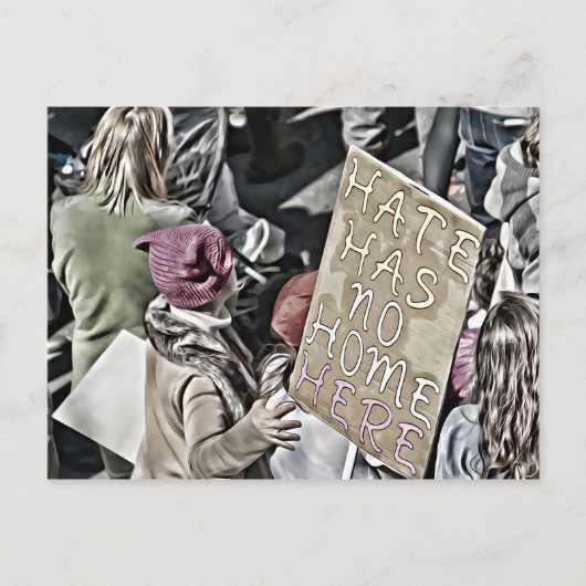 Hate heeft hier geen thuis briefkaart (Voorkant)