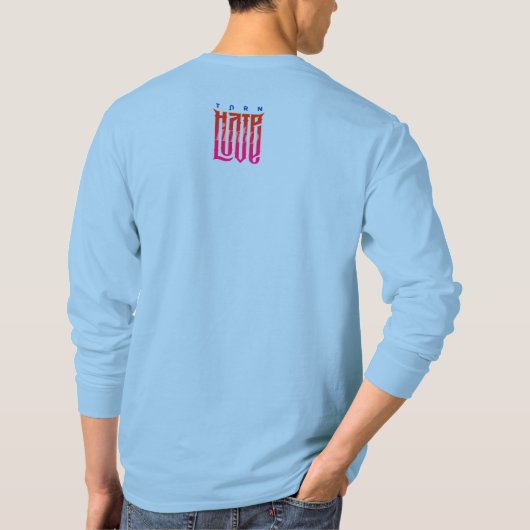 Hate in Love veranderen | Mannen lange hoes T-shirt (Achterkant)